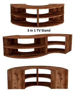 Mobile TV Ad Angolo Design Onda Con Ripiani Melissa Noce Chiaro