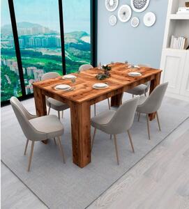 Tavolo Da Pranzo Fisso 80x160 Cm Da Cucina Effetto Legno Demis Noce