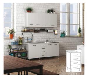 Kit Cucina Base 4 Cassetti 40X50Xh85 Cm Bianco