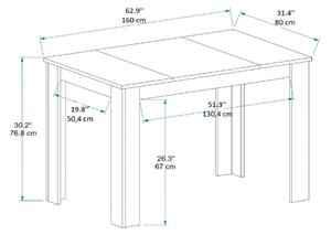 Tavolo Da Pranzo Fisso 80x160 Cm Da Cucina Effetto Legno Demis Noce