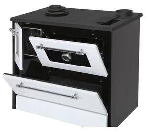 Cucina A Legna Stufa 9 Kw Bianca Beatrice Glass L87xP51xH79 Ecodesign 4 Stelle