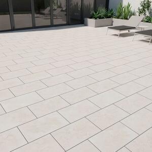 Pavimento Da Esterno 20x40 In Gres Porcellanato Effetto Pietra Bianca R11