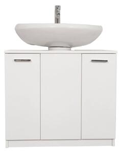 Mobile Copricolonna Da Bagno a 2 Ante 70x46x62 Laccato Bianco