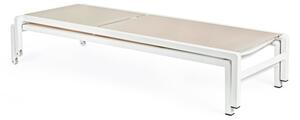 Lettino In Alluminio Impilabile Con Ruote Konnor Bianco New Bizzotto
