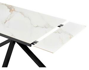Tavolo Da Pranzo Allungabile 90x140-200 Cm Effetto Marmo Calacatta