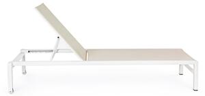 Lettino In Alluminio Impilabile Con Ruote Konnor Bianco New Bizzotto