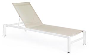Lettino In Alluminio Impilabile Con Ruote Konnor Bianco New Bizzotto