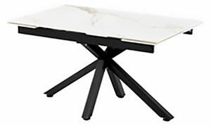 Tavolo Da Pranzo Allungabile 90x140-200 Cm Effetto Marmo Calacatta
