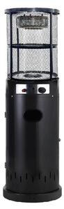 Stufa Cilindrica Da Esterno A Gas Con Vetro 7 Kw Fiamma Antracite