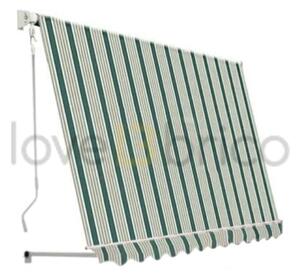 Tenda Da Sole Sangiorgio 100x250 A Caduta Senza Cassonetto Con Braccetti Verde Bianco