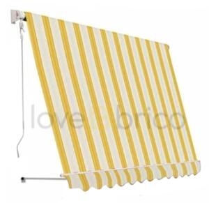 Tenda Da Sole Sangiorgio 100x250 A Caduta Senza Cassonetto Con Braccetti Giallo Bianco