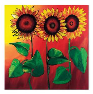 Quadro moderno Tre girasoli