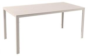 Set Tavolo E Sedie Da Giardino In Acciaio E Doghe In Resina Assos Beige