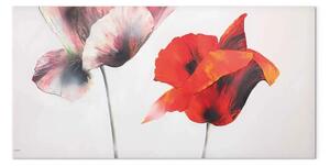 Quadro Ombra di un papaveri - motivo floreale in bianco
