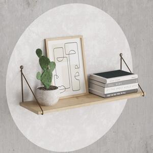 Mensola A Parete 72x20x20 Cm Stile Industrial Armoni Rovere