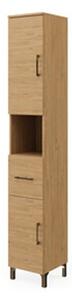 Colonna Bagno Rubino H.194 Cm 2 Ante+1 Cassetto Rovere Naturale