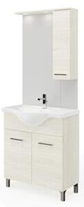 Mobile Bagno Con Piedini Rubino 2 Ante 75 Cm Rovere Ghiaccio