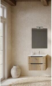 Mobile Bagno Sospeso Comfort 2 Cassetti Cannettato 60 Cm Rovere Oro