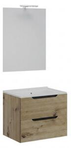 Mobile Bagno Sospeso Comfort 2 Cassetti Dogato 60 Cm Rovere Oro