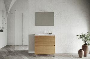 Mobile Bagno Lisbona 2 Cassetti 80 Cm Rovere Naturale