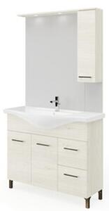 Mobile Bagno Con Piedini Rubino 2 Ante+2 Cassetti 105 Cm Rovere Ghiaccio