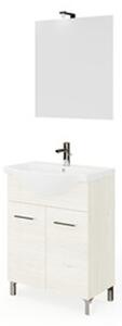 Mobile Bagno Con Piedini Rubino 2 Ante 65 Cm Rovere Ghiaccio