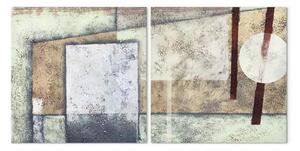 Quadro contemporaneo Sottigliezza (2 parti) - Delicata composizione di figure geometriche