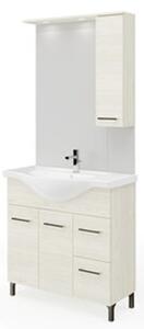 Mobile Bagno Con Piedini Rubino 2 Ante+2 Cassetti 85 Cm Rovere Ghiaccio