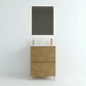 Mobile Bagno Lisbona 2 Cassetti 60 Cm Rovere Naturale
