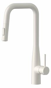 Miscelatore Lavello Cucina Con Doccino Estraibile In Ottone Smooth Bianco Opaco