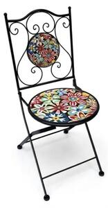 Set Bistrot Tavolo Maioliche D60xH75 Con 2 Sedie Pieghevoli Allegria