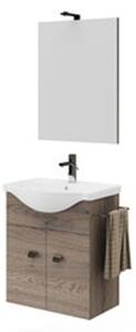 Mobile Bagno Sospeso Zaffiro 2 Ante 55 Cm Noce Americano