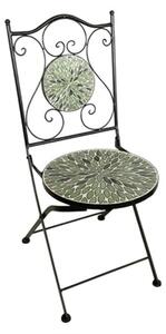 Set Bistrot Tavolo Maioliche D60xH75 Con 2 Sedie Pieghevoli Fogliarte
