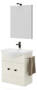 Mobile Bagno Sospeso Zaffiro 2 Ante 55 Cm Rovere Ghiaccio