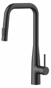 Miscelatore Lavello Cucina Con Doccino Estraibile In Ottone Smooth Nero Opaco