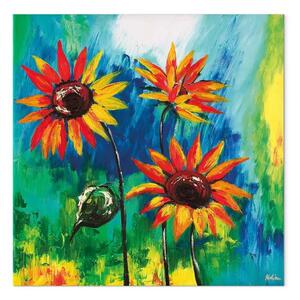 Quadro contemporaneo Girasoli - Composizione colorata con fiori gialli