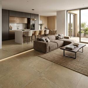 Pavimento 60x120 Cm In Gres Porcellanato Finitura Matt Cloud Fango