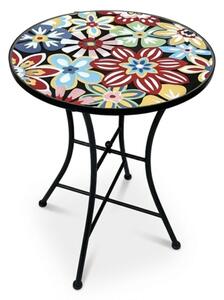 Set Bistrot Tavolo Maioliche D60xH75 Con 2 Sedie Pieghevoli Allegria
