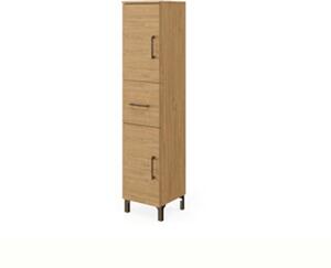 Semicolonna Bagno Rubino H.148 Cm 1 Anta+1 Cassetto Rovere Naturale