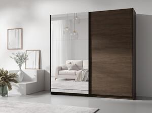 Armadio 150x207h Cm 2 Ante Scorrevoli Con Specchio Arsola Noce
