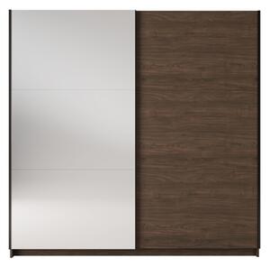 Armadio 150x207h Cm 2 Ante Scorrevoli Con Specchio Arsola Noce