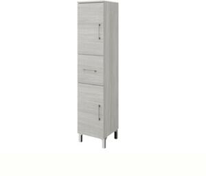 Semicolonna Bagno Rubino 2 Ante+1 Cassetto Rovere Grigio Reversibile