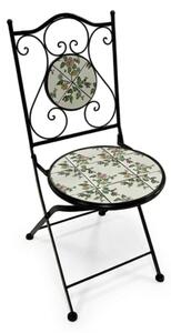 Set Da Pranzo Tavolo Maioliche Rettangolare 120x80 Con 2 Sedie Pieghevoli Flora