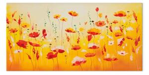 Quadro su tela Buon umore - Delicato prato di fiori su sfondo soleggiato