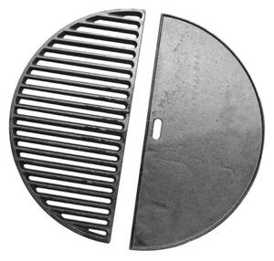 Set Griglia E Piastra In Ghisa Mezza Luna Per Kamado Fuji 54 C-Line
