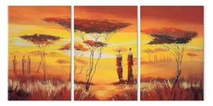 Quadro Tramonto in Africa: magia di luci e ombre