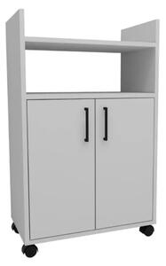 Mobile Multiuso Bagno/Cucina 2 Ante 60x35x92 Con Rotelle Lukas Bianco
