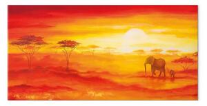 Quadro moderno Le luci del tramonto africano