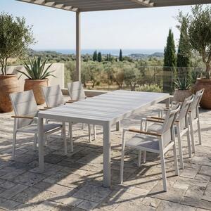Tavolo In Alluminio Allungabile Telescopico 100x200-280 Cm Telex Bianco