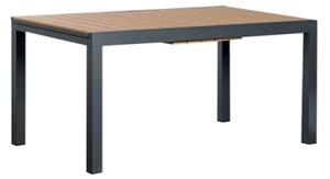 Tavolo In Alluminio Allungabile Effetto Legno 90x160-240 Cm Antracite